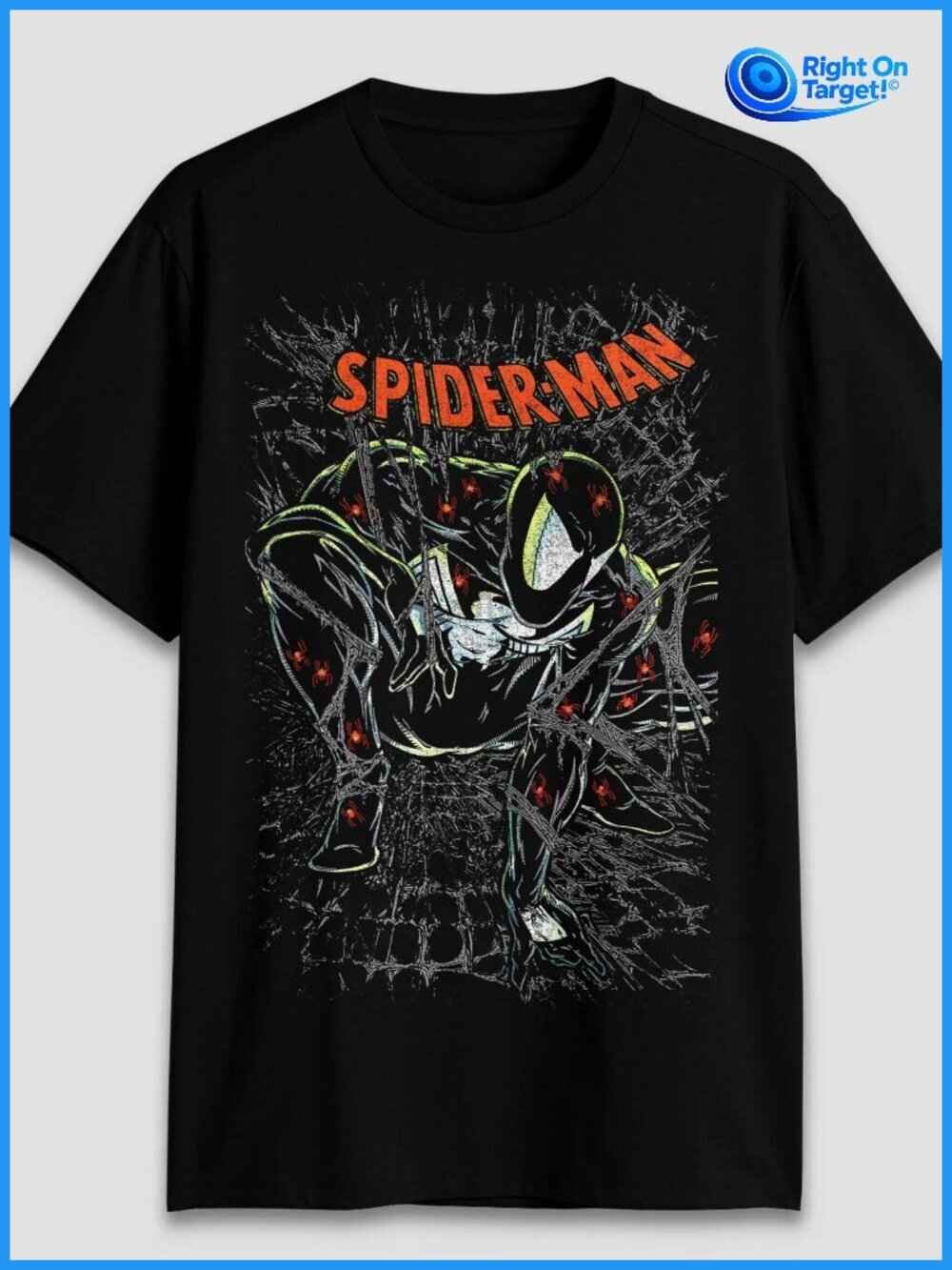XL - Mens Spider-Man Dark Short Sleeve Graphic T-Shirt - Black